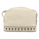 SAINT LAURENT Shoulder Bag Leather Beige Gold Auth 201477-3