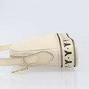 SAINT LAURENT Shoulder Bag Leather Beige Gold Auth 201477-5