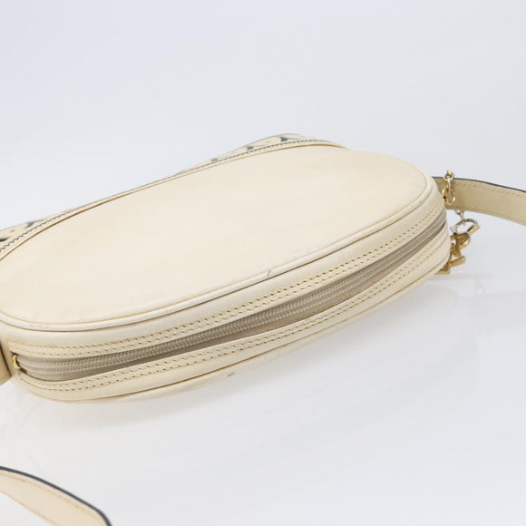 SAINT LAURENT Shoulder Bag Leather Beige Gold Auth 201477