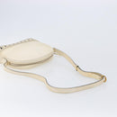 SAINT LAURENT Shoulder Bag Leather Beige Gold Auth 201477-8