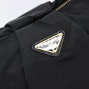 PRADA Shoulder Bag Nylon Black Gold Auth 201478V-15