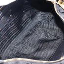 PRADA Shoulder Bag Nylon Black Gold Auth 201478V-18