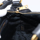 PRADA Shoulder Bag Nylon Black Gold Auth 201478V-19
