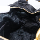 PRADA Shoulder Bag Nylon Black Gold Auth 201478V-20