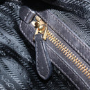 PRADA Shoulder Bag Nylon Black Gold Auth 201478V-21