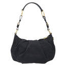 PRADA Shoulder Bag Nylon Black Gold Auth 201478V-3