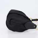 PRADA Shoulder Bag Nylon Black Gold Auth 201478V-4