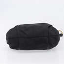 PRADA Shoulder Bag Nylon Black Gold Auth 201478V-9