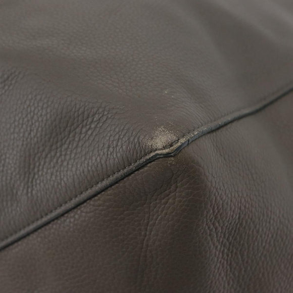 CELINE Cabas Phantom Tote Bag Leather Gray Silver Auth 201483
