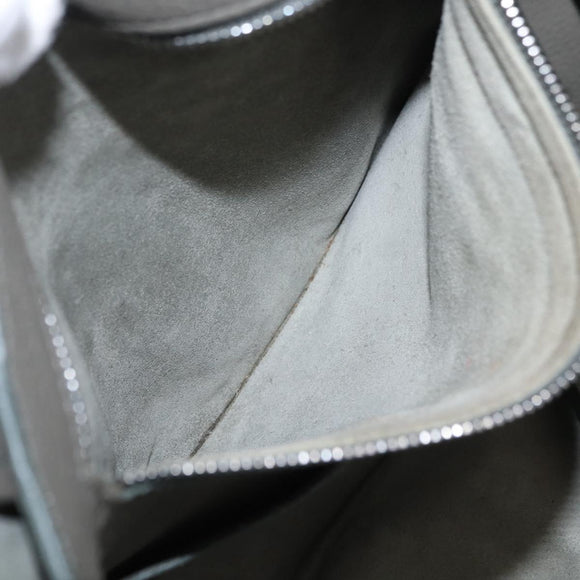 CELINE Cabas Phantom Tote Bag Leather Gray Silver Auth 201483