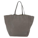 CELINE Cabas Phantom Tote Bag Leather Gray Silver Auth 201483-2