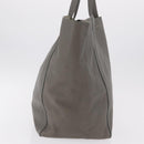 CELINE Cabas Phantom Tote Bag Leather Gray Silver Auth 201483-4