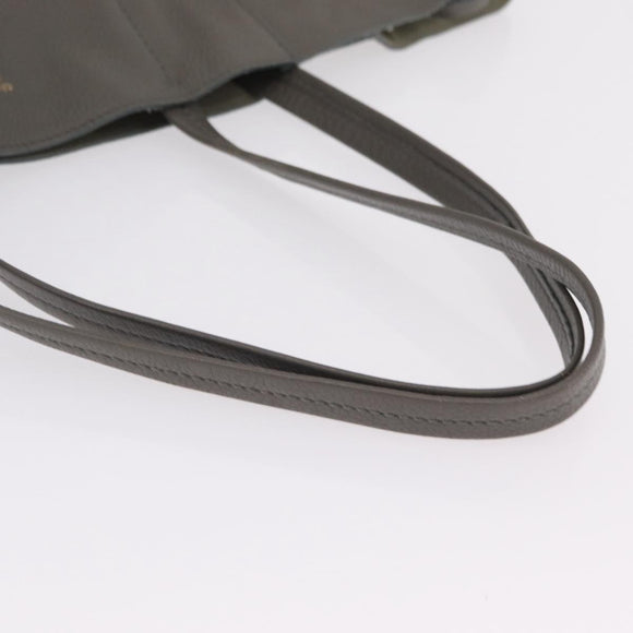 CELINE Cabas Phantom Tote Bag Leather Gray Silver Auth 201483