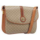 CELINE Macadam Canvas Shoulder Bag PVC Beige Gold Auth 201484A-1