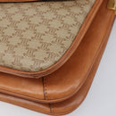 CELINE Macadam Canvas Shoulder Bag PVC Beige Gold Auth 201484A-15