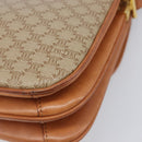 CELINE Macadam Canvas Shoulder Bag PVC Beige Gold Auth 201484A-17