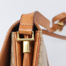 CELINE Macadam Canvas Shoulder Bag PVC Beige Gold Auth 201484A-19