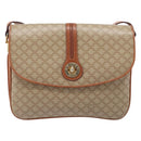 CELINE Macadam Canvas Shoulder Bag PVC Beige Gold Auth 201484A-13