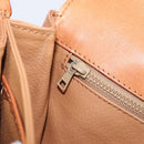CELINE Macadam Canvas Shoulder Bag PVC Beige Gold Auth 201484A-25