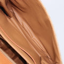 CELINE Macadam Canvas Shoulder Bag PVC Beige Gold Auth 201484A-27