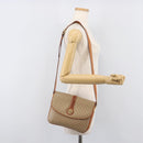 CELINE Macadam Canvas Shoulder Bag PVC Beige Gold Auth 201484A-28