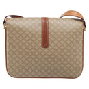 CELINE Macadam Canvas Shoulder Bag PVC Beige Gold Auth 201484A-2