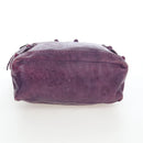 BALENCIAGA Covered Giant Day Hand Bag Leather Purple Silver 204527 Auth 201485V-6