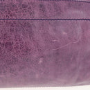 BALENCIAGA Covered Giant Day Hand Bag Leather Purple Silver 204527 Auth 201485V-15