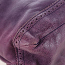 BALENCIAGA Covered Giant Day Hand Bag Leather Purple Silver 204527 Auth 201485V-18