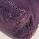 BALENCIAGA Covered Giant Day Hand Bag Leather Purple Silver 204527 Auth 201485V-19