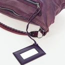 BALENCIAGA Covered Giant Day Hand Bag Leather Purple Silver 204527 Auth 201485V-21