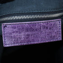 BALENCIAGA Covered Giant Day Hand Bag Leather Purple Silver 204527 Auth 201485V-25