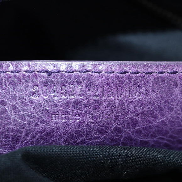 BALENCIAGA Covered Giant Day Hand Bag Leather Purple Silver 204527 Auth 201485V