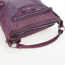 BALENCIAGA Covered Giant Day Hand Bag Leather Purple Silver 204527 Auth 201485V-7