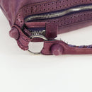 BALENCIAGA Covered Giant Day Hand Bag Leather Purple Silver 204527 Auth 201485V-9