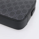 GUCCI GG Supreme Clutch Bag PVC Black Silver 495562 Auth 201486V-10