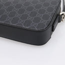 GUCCI GG Supreme Clutch Bag PVC Black Silver 495562 Auth 201486V-12