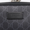 GUCCI GG Supreme Clutch Bag PVC Black Silver 495562 Auth 201486V-15
