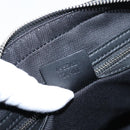 GUCCI GG Supreme Clutch Bag PVC Black Silver 495562 Auth 201486V-23