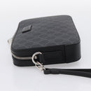 GUCCI GG Supreme Clutch Bag PVC Black Silver 495562 Auth 201486V-4