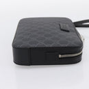 GUCCI GG Supreme Clutch Bag PVC Black Silver 495562 Auth 201486V-5