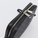 GUCCI GG Supreme Clutch Bag PVC Black Silver 495562 Auth 201486V-6