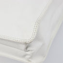 CHANEL COCO Mark Wood Hand Bag Caviar Skin White Gold CC Auth 201487V-10