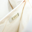 CHANEL COCO Mark Wood Hand Bag Caviar Skin White Gold CC Auth 201487V-21