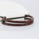 CHANEL COCO Mark Wood Hand Bag Caviar Skin White Gold CC Auth 201487V-7