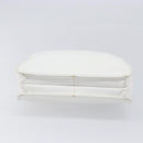 CHANEL COCO Mark Wood Hand Bag Caviar Skin White Gold CC Auth 201487V-9