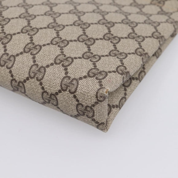 GUCCI GG Supreme Clutch Bag PVC Beige Gold 67 039 5229 Auth 201488