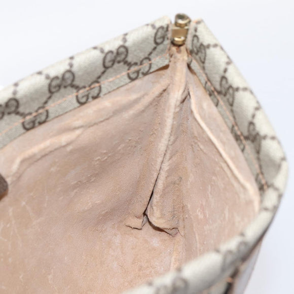 GUCCI GG Supreme Clutch Bag PVC Beige Gold 67 039 5229 Auth 201488