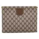 GUCCI GG Supreme Clutch Bag PVC Beige Gold 67 039 5229 Auth 201488-2