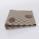 GUCCI GG Supreme Clutch Bag PVC Beige Gold 67 039 5229 Auth 201488-4
